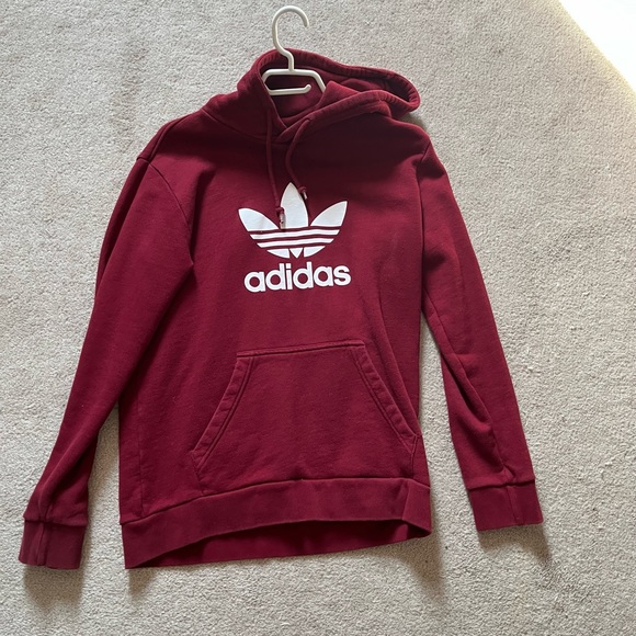 Burgundy Adidas hoodie - Picture 1 of 1